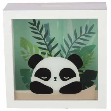 Witte raam spaarpot pandabeer/pandaberen 18 cm