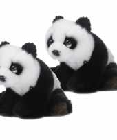 2x stuks wnf pluche pandabeer knuffel 15 cm