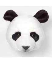 Pluche pandabeer dierenhoofd knuffel 30 cm muurdecoratie