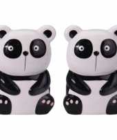 Set van 2x stuks panda pandabeer radiator waterverdamper luchtbevochtiger 17 cm